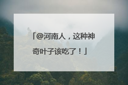 @河南人，这种神奇叶子该吃了！