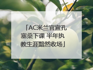 AC米兰官宣孔塞桑下课 半年执教生涯黯然收场